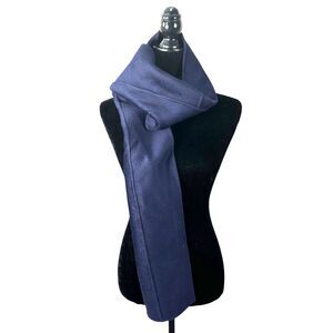 Frame Denim Wool Cashmere Scarf Navy Blue NEW with Sample Tag